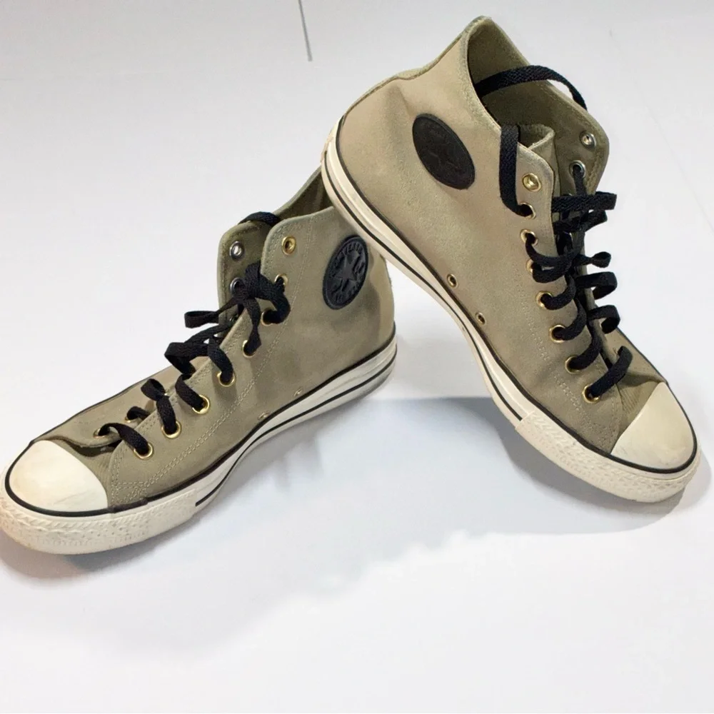 Converse Chuck Taylor Mono Suede High Top Sneakers Women's 11 Men’s 9 Olive - Picture 3 of 11